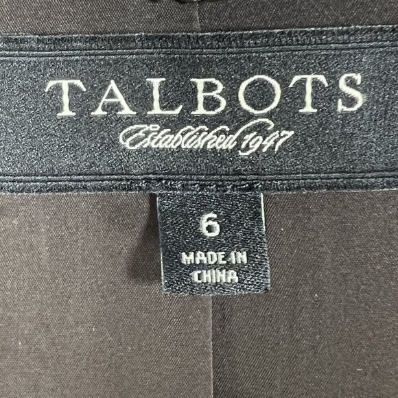 Talbots Womens 6 Chocolate Brown 87% Wool 3 Button Tailored Blazer Career Jacket - Picture 12 of 14